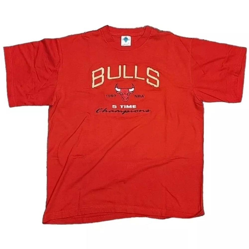Vintage 1997 NBA Chicago Bulls 5 Time Champions T Shirt XL